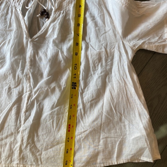 Madewell x Warm Pintuck Tie-Neck Top/White, 33882 - Picture 10 of 14